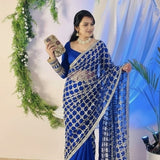 Premium Silk Real MirrorWork Saree