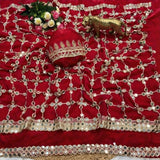 Premium Silk Real MirrorWork Saree