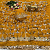 Premium Silk Real MirrorWork Saree