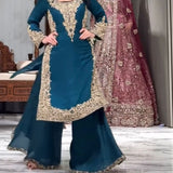 Classy Georgette Embroidered Top Plazzo