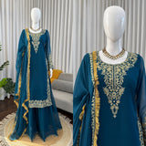 Classy Georgette Embroidered Top Plazzo