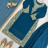 Classy Georgette Embroidered Top Plazzo