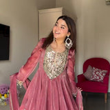 Exclusive Gold Cruch Mirror Work Suit