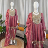 Exclusive Gold Cruch Mirror Work Suit