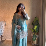 Ethnic Fandy Silk Top Bottom