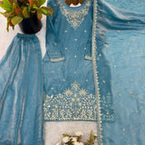 Ethnic Fandy Silk Top Bottom