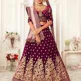 Royal Purple Velvet Bridal Lehenga