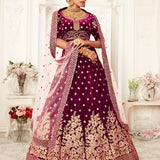 Royal Purple Velvet Bridal Lehenga