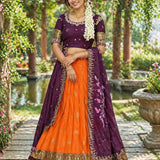 Traditional Pure Rangoli Silk Lehenga