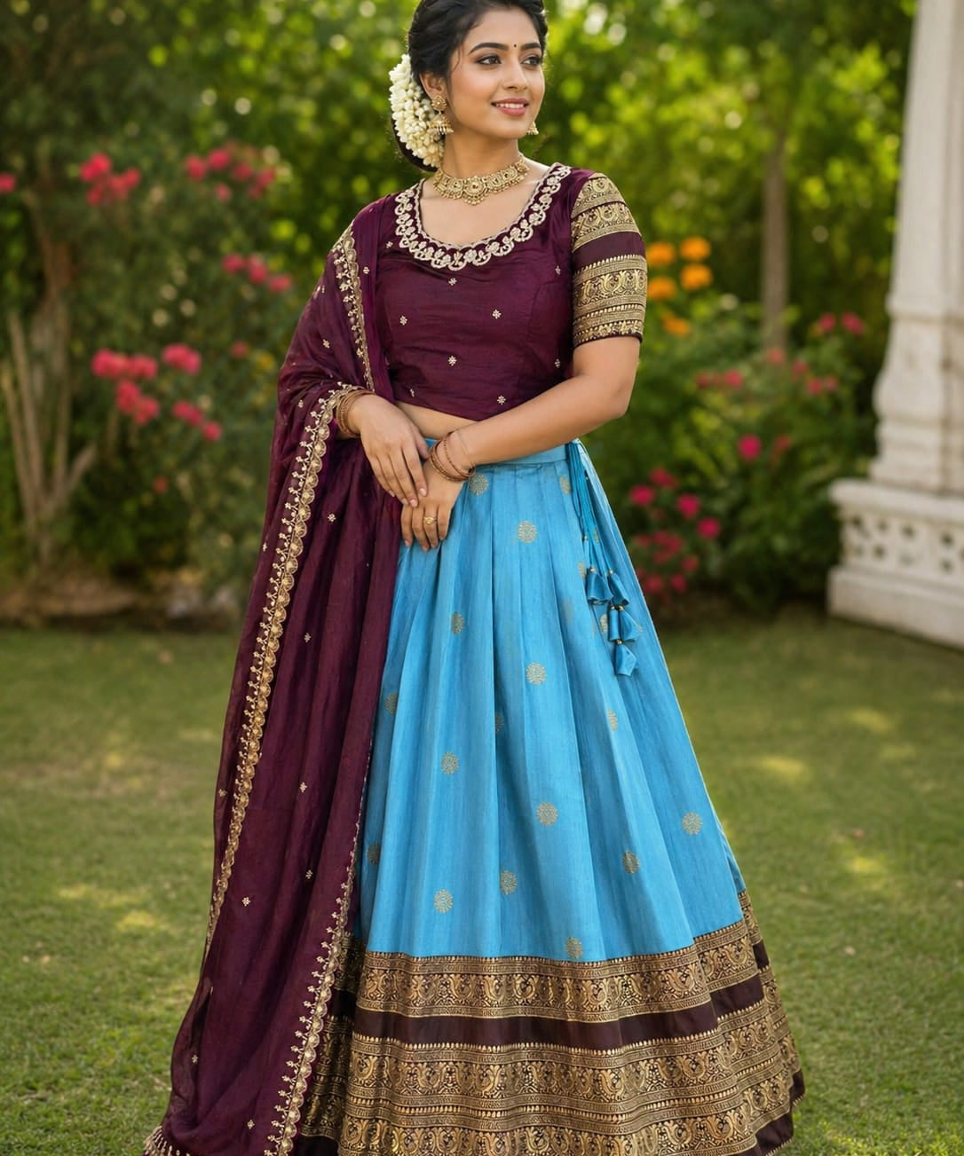 Traditional Pure Rangoli Silk Lehenga