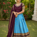 Traditional Pure Rangoli Silk Lehenga