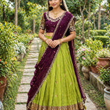 Traditional Pure Rangoli Silk Lehenga