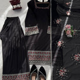 Elegant Black Farshi Salwar Suit
