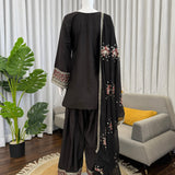 Elegant Black Farshi Salwar Suit