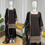 Elegant Black Farshi Salwar Suit