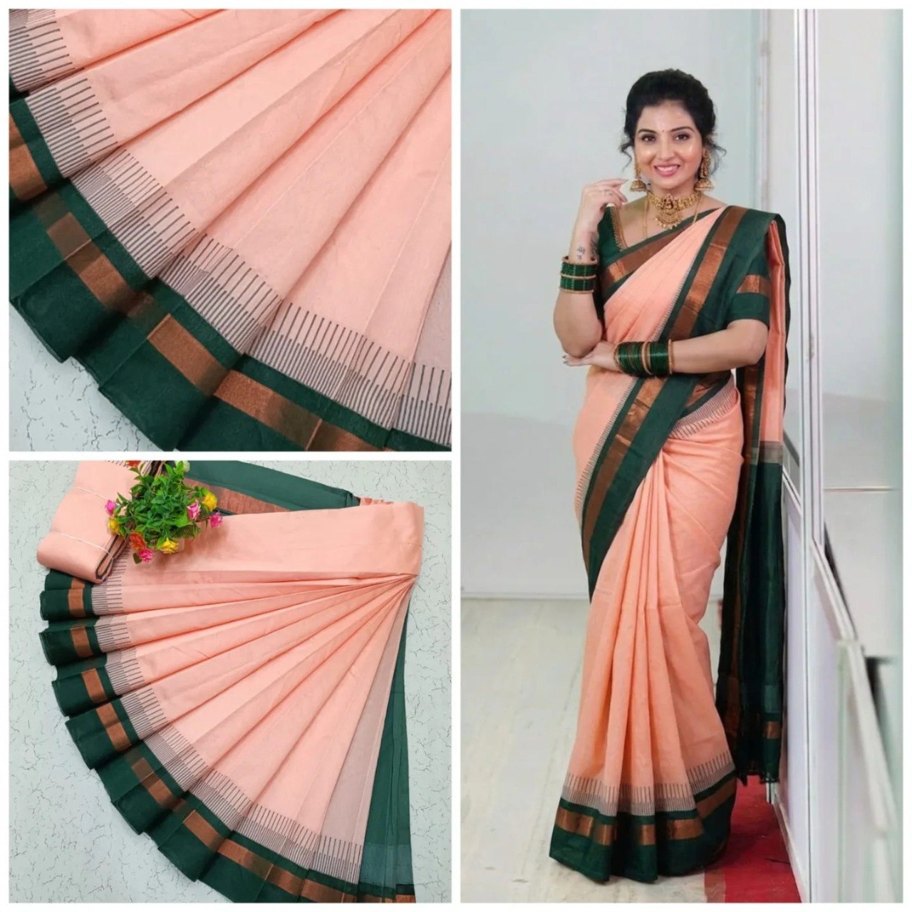 Korvai Border Silk Uniform Saree