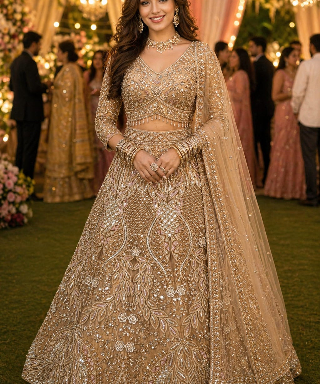 Indra Bridal Embroidered Lehenga Choli