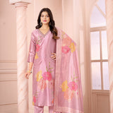 Festive Simmer Silk Straight Suit