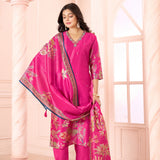 Festive Simmer Silk Straight Suit