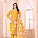 Festive Simmer Silk Straight Suit