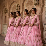 Pink Premium Georgette Lehenga