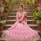 Pink Premium Georgette Lehenga