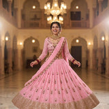 Pink Premium Georgette Lehenga
