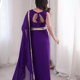 Violet Fancy Ready To Wear Saree