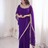 Violet Fancy Ready To Wear Saree