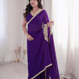 Violet Fancy Ready To Wear Saree