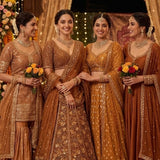 Brown Premium Butterfly Net Lehenga