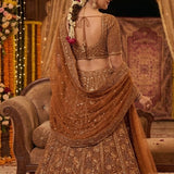 Brown Premium Butterfly Net Lehenga