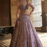 Mauve Bridal Wedding Silk Lehenga