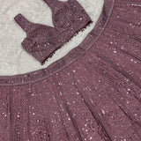 Mauve Bridal Wedding Silk Lehenga