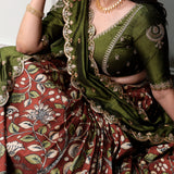 Traditional Kalamkari Tussar Silk Lehenga