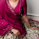 Traditional Kalamkari Tussar Silk Lehenga