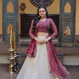 South Indian Cosmos Zari Lehenga