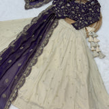 South Indian Cosmos Zari Lehenga