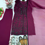 Designer Gerogette Embroidered Suit