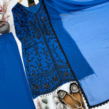 Designer Gerogette Embroidered Suit