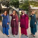 Designer Gerogette Embroidered Suit