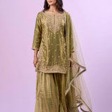 Festive Embrodiered Silk Top Plazzo