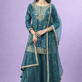 Festive Embrodiered Silk Top Plazzo