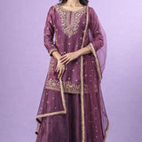 Festive Embrodiered Silk Top Plazzo