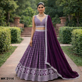 Dark Wine Bridal Embroiderd Lehenga