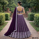 Dark Wine Bridal Embroiderd Lehenga