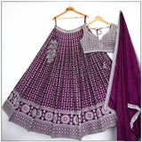 Dark Wine Bridal Embroiderd Lehenga