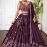 Rosy Georgette Wedding Lehenga Choli