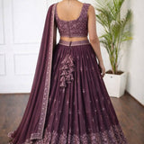 Rosy Georgette Wedding Lehenga Choli