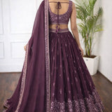 Rosy Georgette Wedding Lehenga Choli